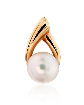 Elegant Gilded Silver Pearl Pendant, image 