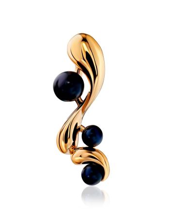 Sleek Gilded Silver Pearl Pendant, image 