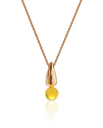 Bright Rose Gold Plated Amber Pendant Necklace The Palazzo, image 