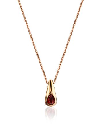 Chic Rose Gold Amber Pendant Necklace The Palazzo, image 