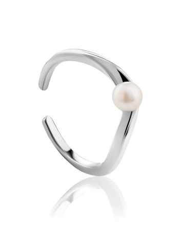 2-in-1 Silver Pearl Ear Cuff The Palazzo, image 