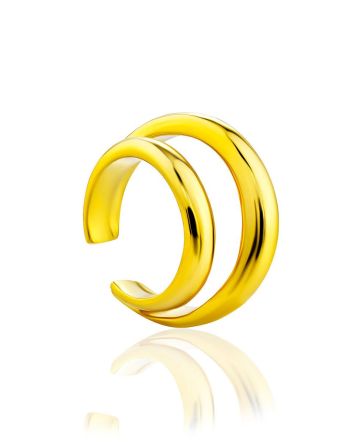 Sleek Gilded Silver Double Line Ear Cuff The Liquid, image 
