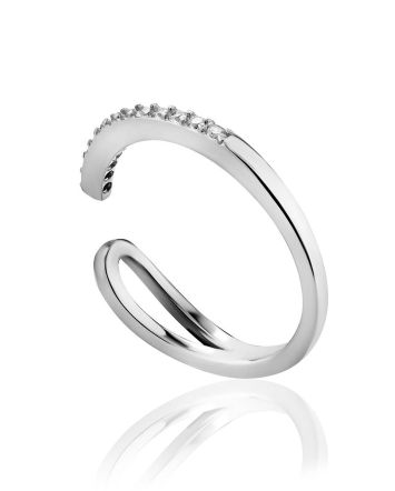 Chic Silver Crystal 2 in 1 Cuff The Liquid, image 