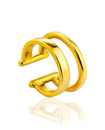Glossy Gilded Silver Double Line Ear Cuff The ICONIC, image 