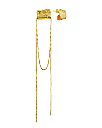 Bold Mismatched Gilded Silver Earrings The Liquid, image 