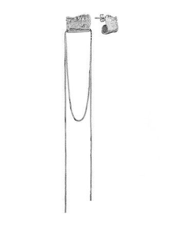 Asymmetric Silver Stud Earrings The Liquid, image 