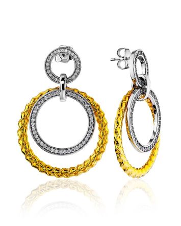 Fabulous Mix Tone Silver Dangle Earrings The Liquid, image 