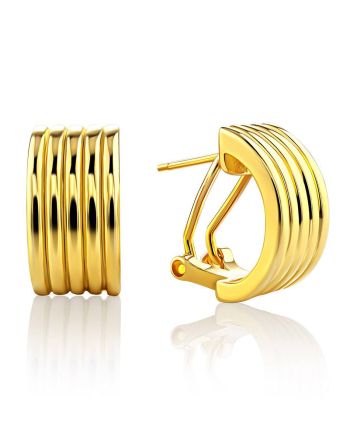 Chunky Gilded Silver Half Hoop Earrings The ICONIC, image 