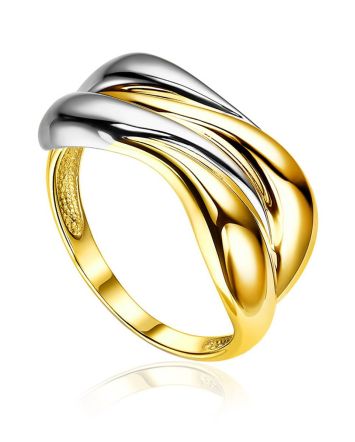 Sleek Gilded Silver Ring, Ring Size: 8.5 / 18.5, image 