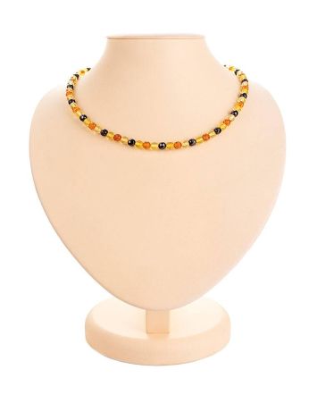 Multicolor Amber Beaded Necklace, Length: 43, image 