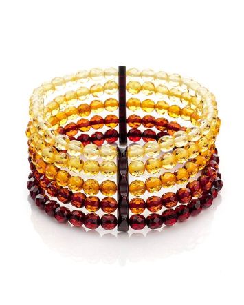 Luminous Mix Tone Faceted Amber Bracelet, Length: 18, image 