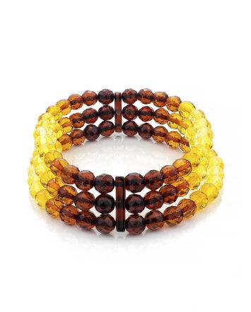 Fashionable Two Tone Amber Bracelet, Length: 17, image 