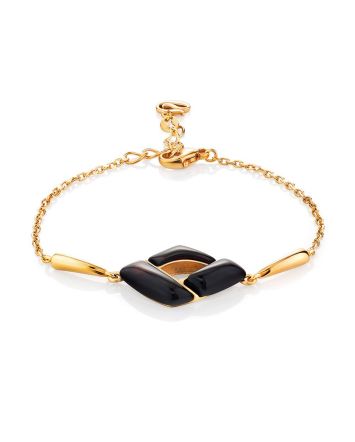 Chic Gilded Silver Amber Bracelet The Sunrise, Length: 15, image 