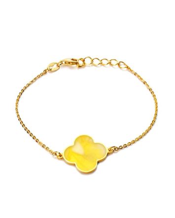 Stylish Gilded Silver Amber Chain Bracelet The Monaco, Length: 17, image 