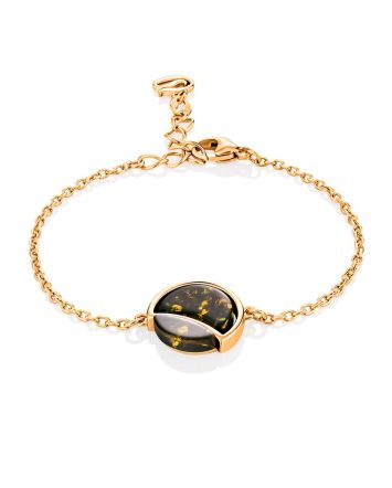 Chic Gilded Silver Amber Chain Bracelet The Monaco, Length: 16, image 