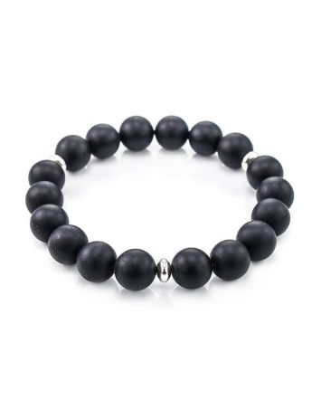 Black Amber Beaded Bracelet The Cuba, image 