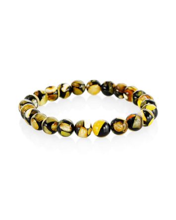 Mosaic Design Amber Beaded Bracelet The Dalmatian, image 