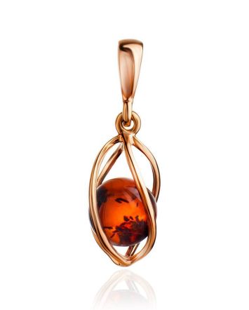 Gold-Plated Pendant With Cognac Amber The Algeria, image 