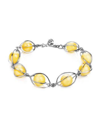 Link Amber Bracelet In Sterling Silver The Algeria, image 