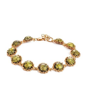 Link Amber Bracelet In Gold Plated Silver The Brunia, image 