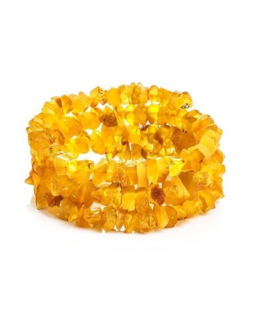 Natural Lemon Amber Wrap Bracelet, image 