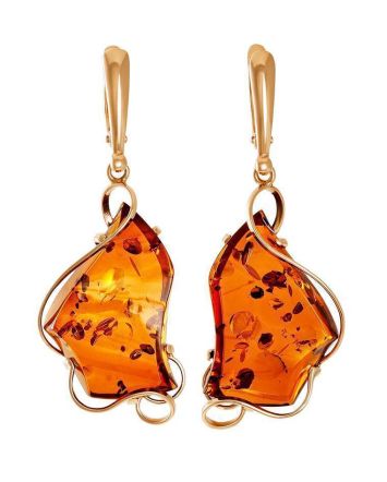Handcrafted Amber Earrings In Gold The Rialto, image 