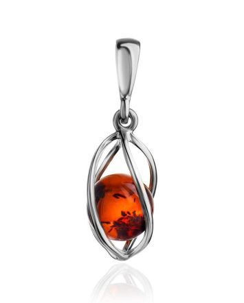 Twist Amber Pendant In Sterling Silver The Algeria, image 