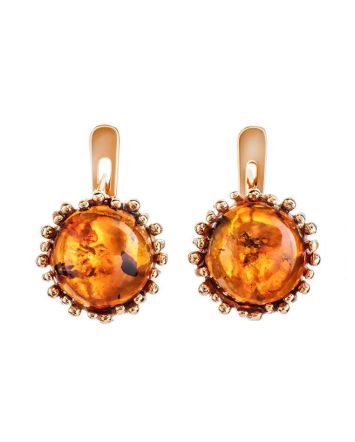 Amber Earrings In Gold-Plated Silver The Brunia, image 
