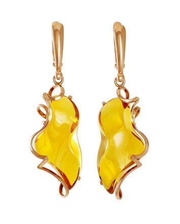 Drop Amber Earrings In Gold The Rialto, image 