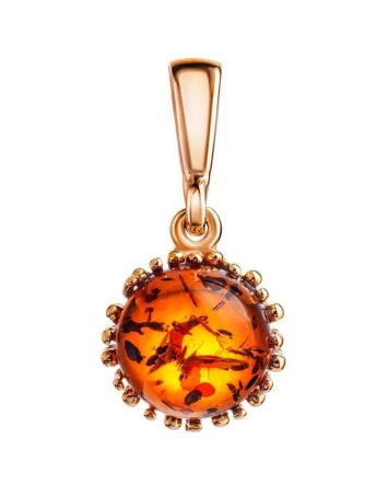 Gold-Plated Pendant With Cognac Amber The Brunia, image 