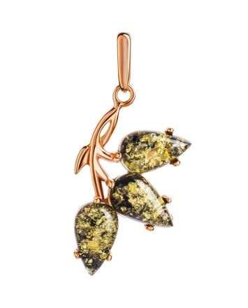 Floral Amber Pendant In Gold-Plated Silver The Dandelion, image 