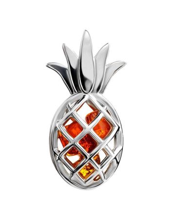 Cute Amber Pineapple Pendant, image 