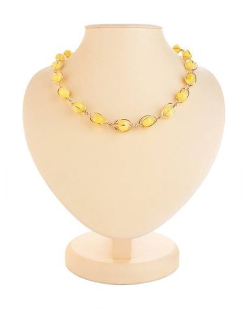 Honey Amber Necklace In Gold-Plated Silver The Algeria, image 