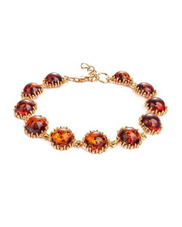 Link Amber Bracelet In Gold Plated Silver The Brunia, image 