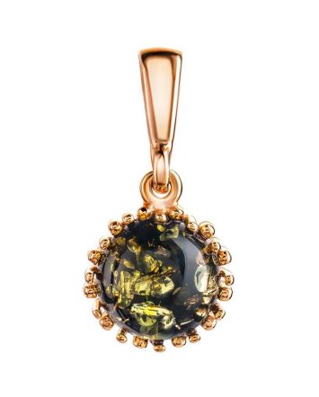 Green Amber Pendant In Gold-Plated Silver The Brunia, image 
