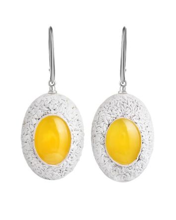 Amber Earrings In White Leather And Silver The Nefertiti, image 