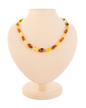 Multicolor Twisted Cut Amber Necklace, image 