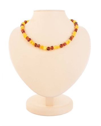 Two-Toned Amber Beaded Necklace, image 