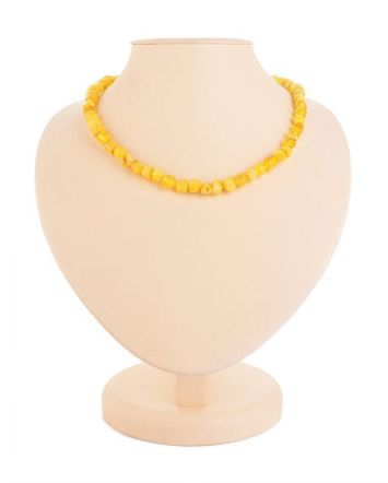 Bright Honey Amber Beaded Necklace, image 