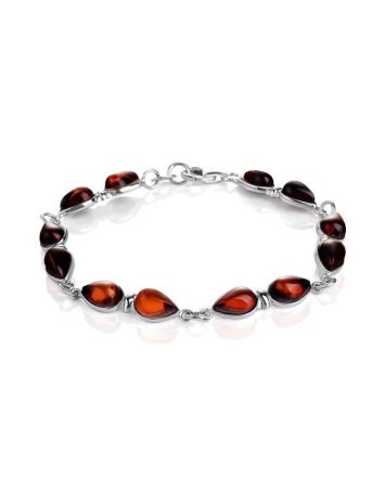 Cherry Amber Link Bracelet In Sterling Silver The Symphony, image 