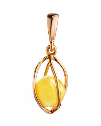 Gold-Plated Pendant With Honey Amber The Algeria, image 