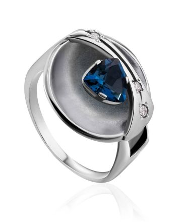 Stylish Silver Topaz Ring, Ring Size: 7 / 17.5, image 