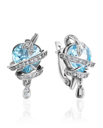 Curvaceous Silver Topaz Earrings, image 
