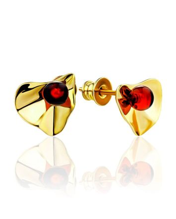 Gilded Silver Amber Stud Earrings The Palazzo, image 