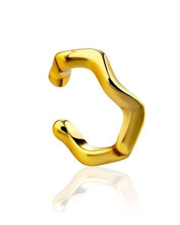 Wavy Design Gilded Silver Ear Cuff The Liquid, image 