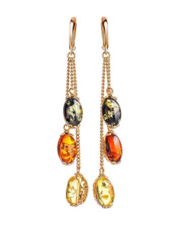 Chain Amber Earrings In Gold-Plated Silver The Casablanca, image 