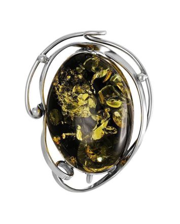 Handmade Amber Brooch In Sterling Silver The Rialto, image 