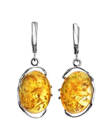 Drop Amber Earrings In Sterling Silver The Vivaldi, image 