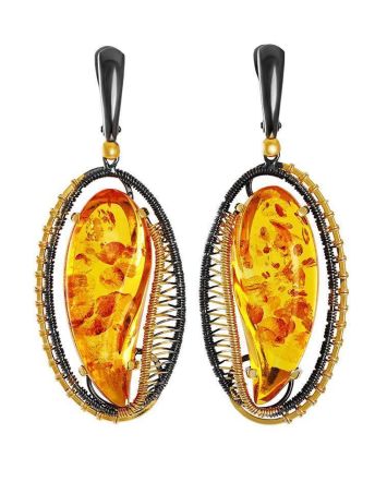Amber Earrings In Gold-Plated Silver The Triumph, image 