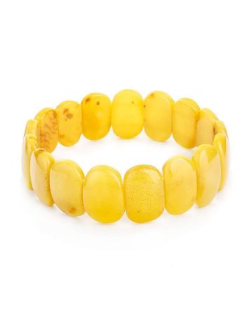 Honey Amber Flat Beaded Bracelet, image 